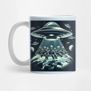 Grey Aliens in a UFO Mug